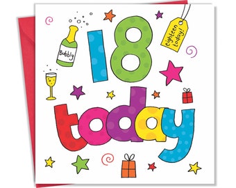 18th Birthday Card for Him or Her - 18th Birthday Card Her or Him - Mens Birthday Card - Womens Birthday Card - Age 18 Birthday Card