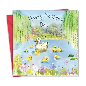 Tarjeta del Día de la Madre Patito – Linda Tarjeta del Día de la Madre – Lindo Regalo del Día de la Madre – Tarjeta del Día de la Madre Momia – Cesta del Día de la Madre – Tarjeta para el Día de la Madre
