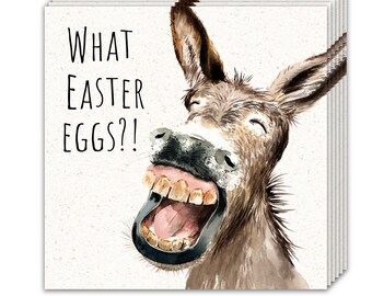 Pack of 10 Funny Easter Cards - Donkey Design - Humour Easter Cards Multipack - 10 Pack of Easter Cards - Happy Easter Cards