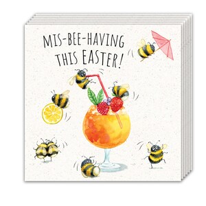 Lot de 10 cartes de Pâques amusantes - motif mis-abeille-ayant-paquet multiple de cartes de Pâques humour - lot de 10 cartes de Pâques - cartes de Joyeuses Pâques