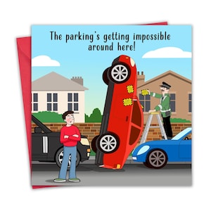 Grappige kaart voor mannen - onmogelijk parkeren - humorverjaardagskaart voor mannen hem vader echtgenoot - Vaderdag