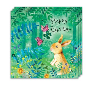 Lot de 3 cartes de Pâques - motif lapin - emballage multiple de jolies cartes de Pâques - lot de 3 cartes de Pâques - cartes Joyeuses Pâques