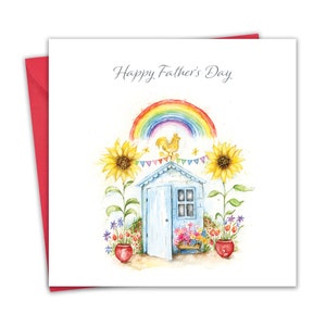 Carte de fête des pères pour papa - abri de jardin - carte de fête des pères heureuse de fils ou de fille - carte de fête des pères papa