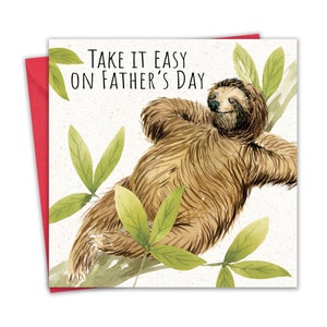Carte de fête des pères amusante pour papa - paresseux - carte de fête des pères heureuse de fils ou de fille - carte de fête des pères papa humour drôle