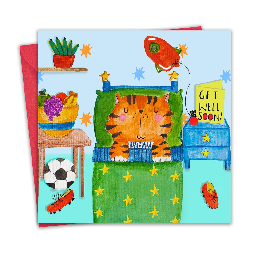 Twizler Gute Besserung Karte – Bunte Kinderkarte Mit „Get Well Soon“-Aufdruck
