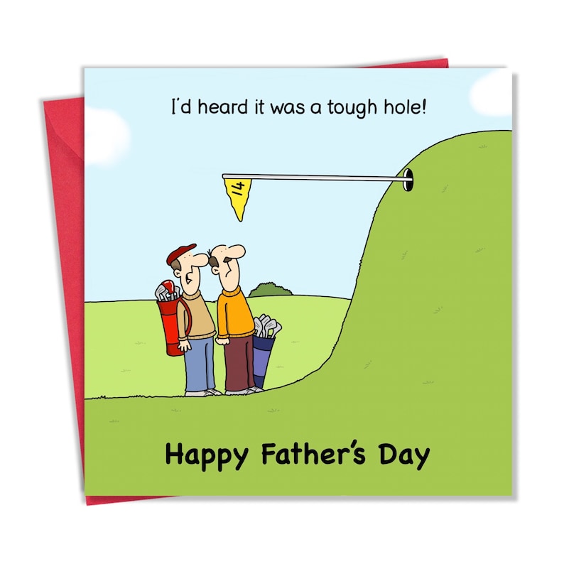 Funny Golf Father's Day Card With Tough Golf Hole Design - Etsy