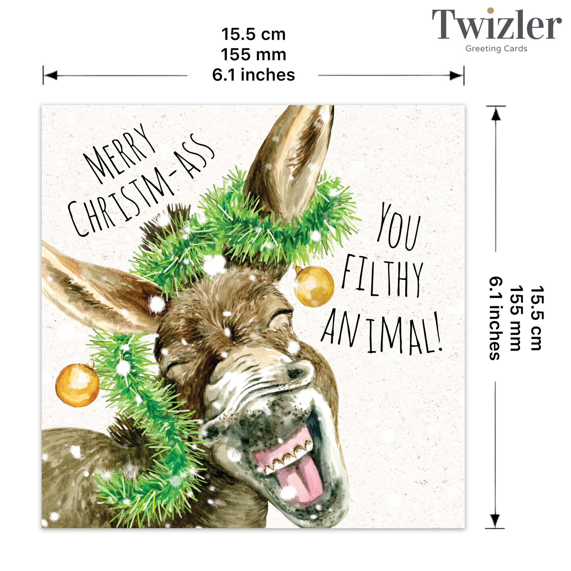 Twizler Lustige Weihnachtskarte Mit Schneemännern – 15,5x15,5 Cm, Inkl. Umschlag