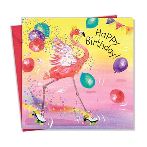 Kindergeburtstagskarte für Mädchen Flamingo - Kinder Geburtstagskarte - Kindergeburtstag Tiere