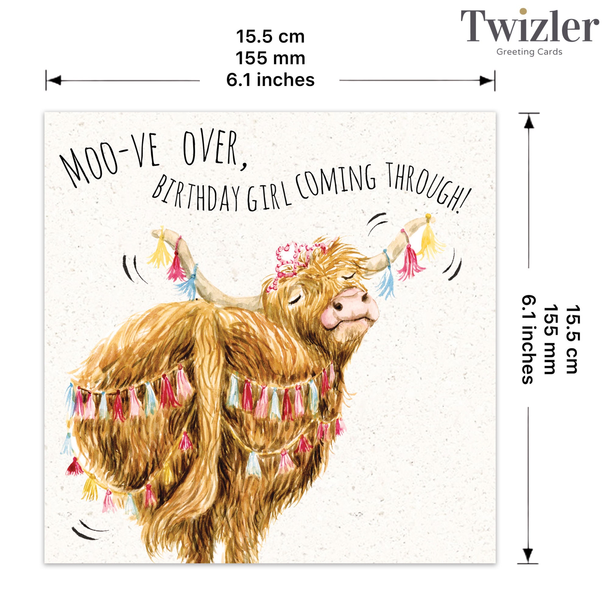 Artery8 Grußkarte: Hochlandkalb In Schottland-Heather – Süße Blanko-Karte Für Kinder, Danksagung Oder Geburtstag (17,5 X 12,5 Cm)