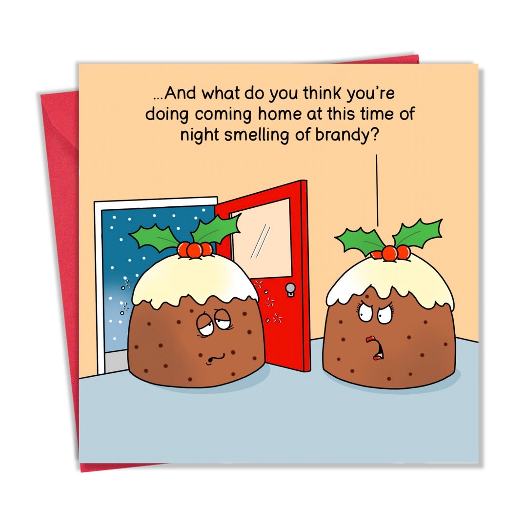 Funny Christmas Card Christmas Puddings Merry Christmas Card Funny Xmas Card Husband Christmas