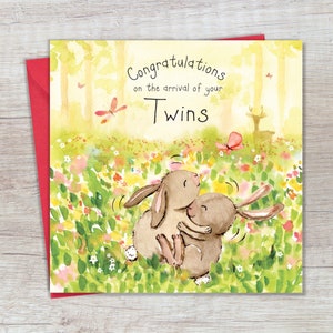 New Twins-kaart - New Baby Twins-kaart - New Baby Twins-cadeaus - Newborn Twins-kaart - Tweelingbabycadeau – Tweelingcadeaus – Tweelingbabykaart - jongen - meisje