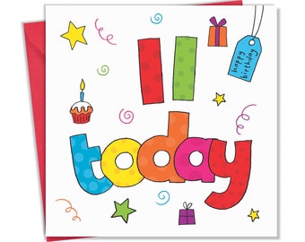 11th Birthday Card for Boy or Girl - 11th Birthday Card Girl or Boy - Boys Birthday Card - Girls Birthday Card - Kids Age 11 Birthday Card