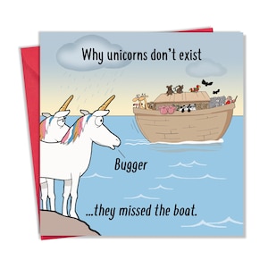 Biglietto divertente con unicorni - Biglietto vuoto divertente per ogni occasione - Biglietto di compleanno divertente per uomini o donne - Biglietto di buon compleanno per lei o per lui