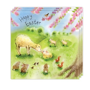 Lot de 3 cartes de Pâques - Motif agneau - Lot de 3 jolies cartes de Pâques - Lot de 3 cartes de Pâques - Cartes Joyeuses Pâques