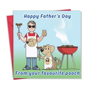 Biglietto per la festa del papà divertente dal cane - Biglietto per la festa del papà con cane divertente - Biglietto divertente per la festa del papà - Biglietto per papà con cane divertente