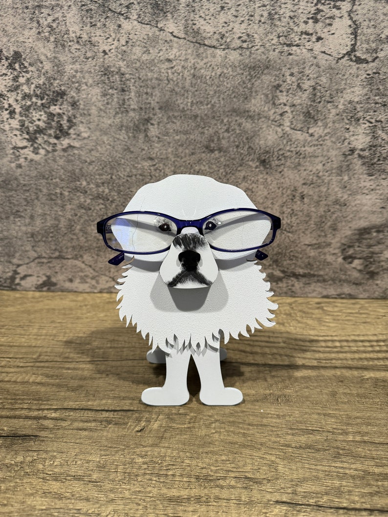 Dog Glasses Holder, Metal Dog Sculpture, Eyeglass Stand, Desk Organizer, Animal Lover Gift image 2