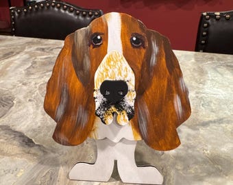 Bloodhound Dog Glasses Holder, Metal Dog Sculpture, Eyeglass Stand, Desk Organizer, Animal Lover Gift