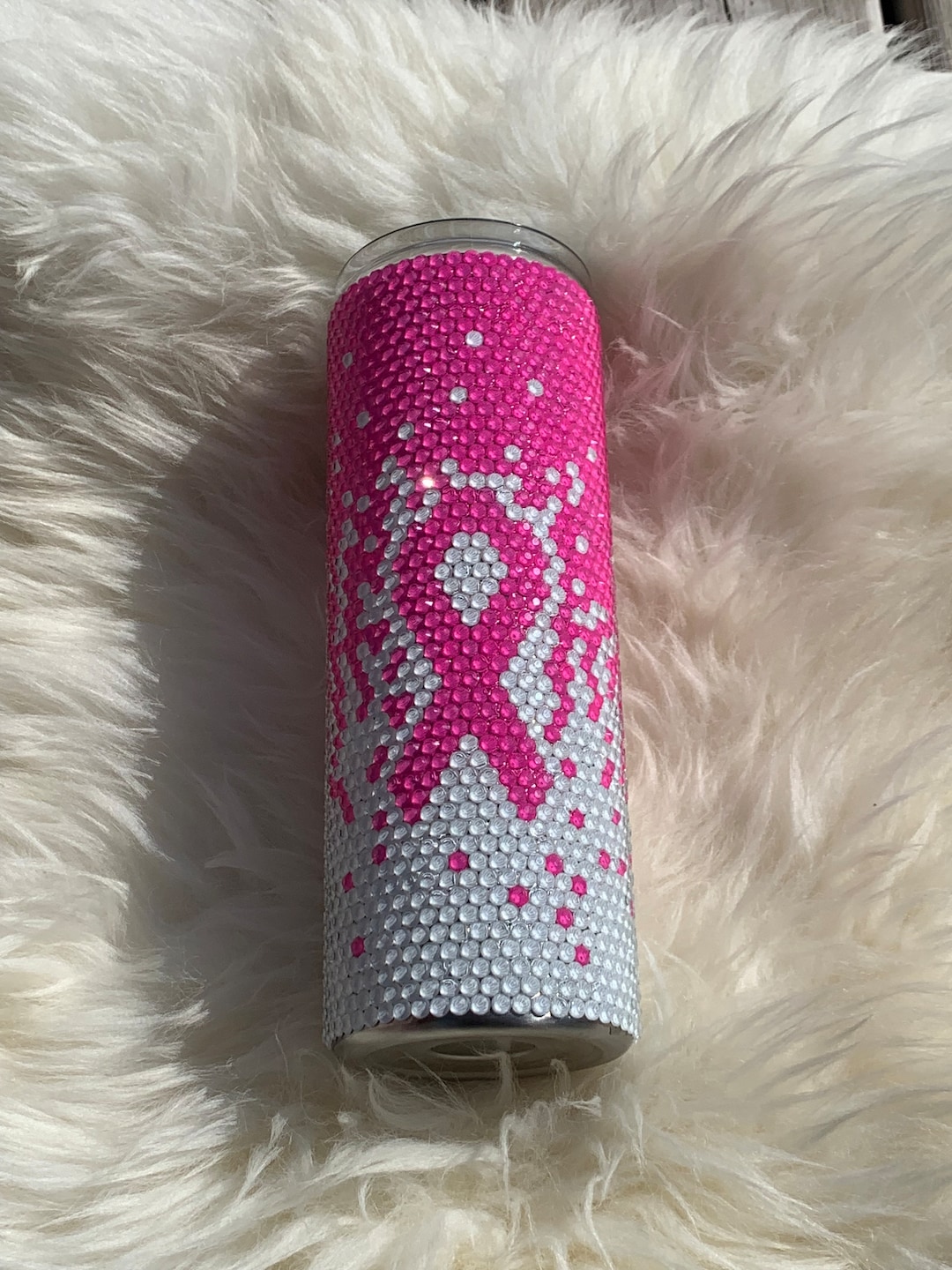 20 Oz Bling Rhinestone Cancer Awareness Ribbon Tumbler ***please Note ...