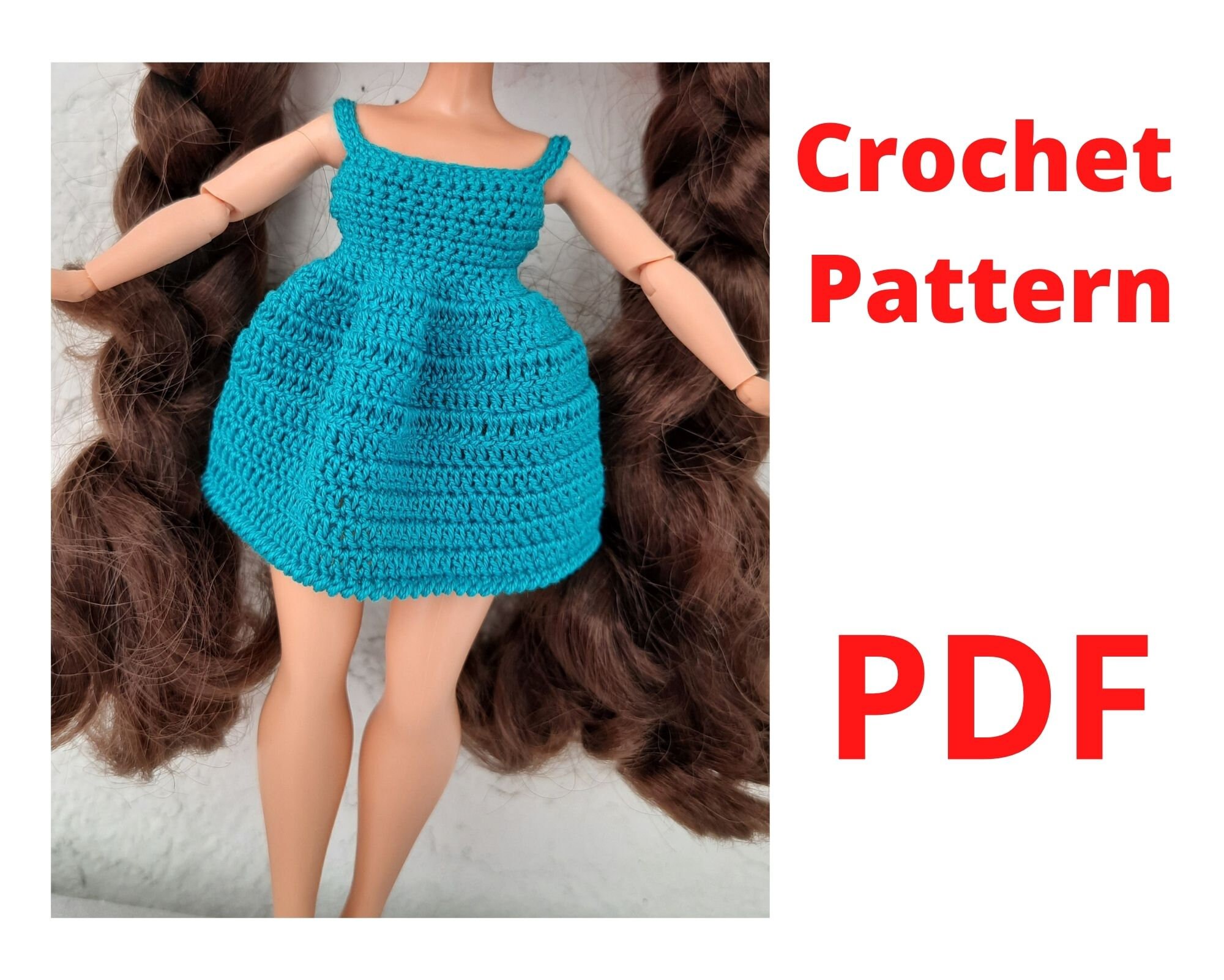Crochet PATTERN small dress for a fashionable doll for dolls  Etsy
