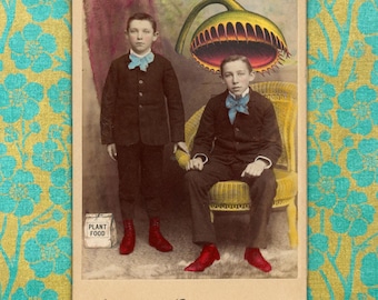 Cabinet Card Collage • Victorian Photo Mixed Media • Hungry Venus Fly Trap • Altered Photo Collage • Dark Whimsy Art