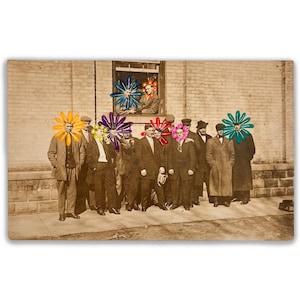 Carte postale modifiée peinte à la main • Conseil d'administration de Daisy Co. LLP • Art de carte postale vintage • Art de courrier amusant • Photo vintage modifiée