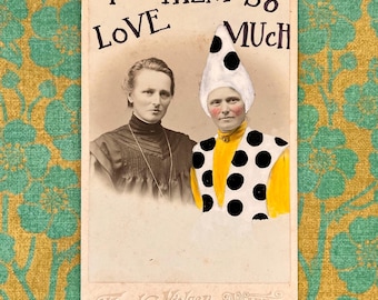 Altered Victorian Carte de Visite • Mixed Media Photo Art • Love is Love