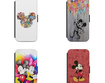 Mickey Mouse Colourful Faux I55 Custom Luxury Gift Hard Wallet Phone Case Cover For iPhone & Samsung