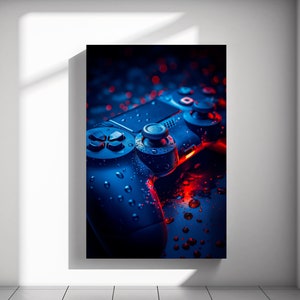 Gamepad Canvas Print, Gaming Wall Art, Joystick Canvas Painting, Teen Room Decor, Gamer Gift, Game Controller, Gaming Poster E62