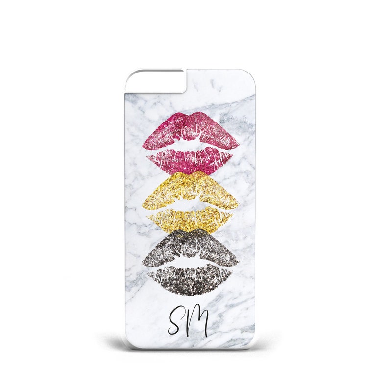 Personalised Lips Kisses Love Glitter Marble unique Printed Name Custom Luxury Gift Phone Case For Iphone /& Samsung HARD PLASTIC