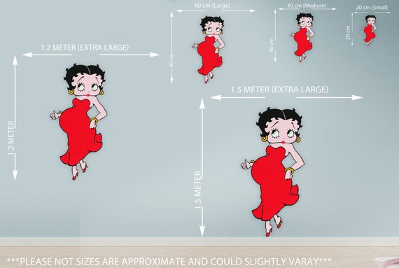Betty Boop Cartoon Pregnant Sticker Bumper Decal - ''SIZES