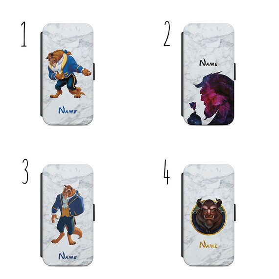 Personalised Disney Beauty and the Beast Characters f41 Custom Luxury Gift Phone Case For Iphone /& Samsung Flip Wallet Unique Gift