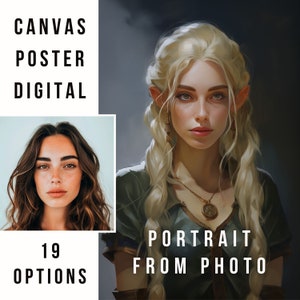 Elven Portrait From Photo, Swap Face, High Elf, Forest Elf, Personalized Fantasy Portrait, Custom Medieval Style Portrait, Elf Painting 16