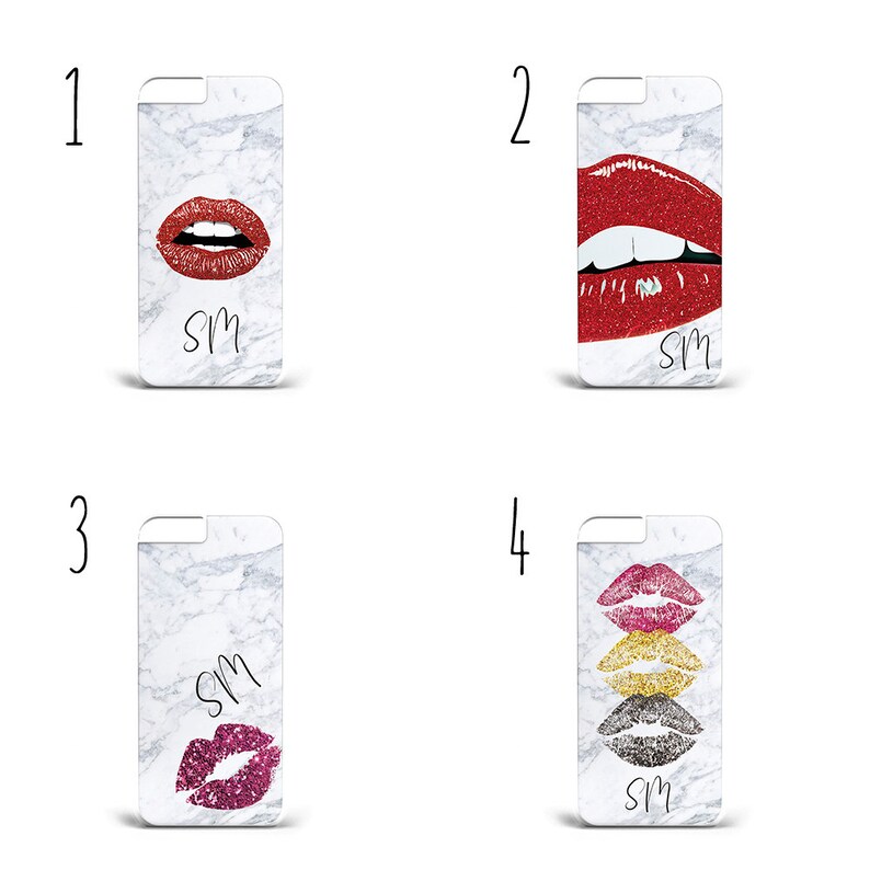 Personalised Lips Kisses Love Glitter Marble unique Printed Name Custom Luxury Gift Phone Case For Iphone /& Samsung HARD PLASTIC