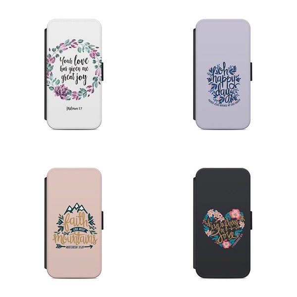 Christian Quotes L57   Phone Case For Iphone & Samsung Flip Wallet Unique Gift