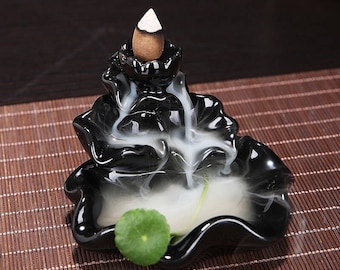 Meditation Kit ~ Back flow Incense Burner ~ 3 Leaf Flower