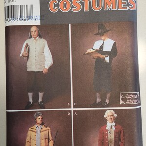 Peut inclure: Patron de couture Simplicity Costumes numéro 6958 pour un costume d'époque coloniale. Le patron comprend quatre options de costumes différentes : un pèlerin, un pionnier, un gentilhomme colonial et un gentilhomme colonial avec un gilet. Le patron est pour les tailles XS-XL.