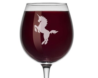 Unicorn Wine Glass Stemless or Stemmed