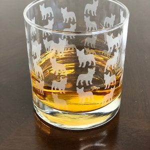 Rocks Whiskey Old Fashioned Glass French Bulldog Frenchie  Dog Wrapped