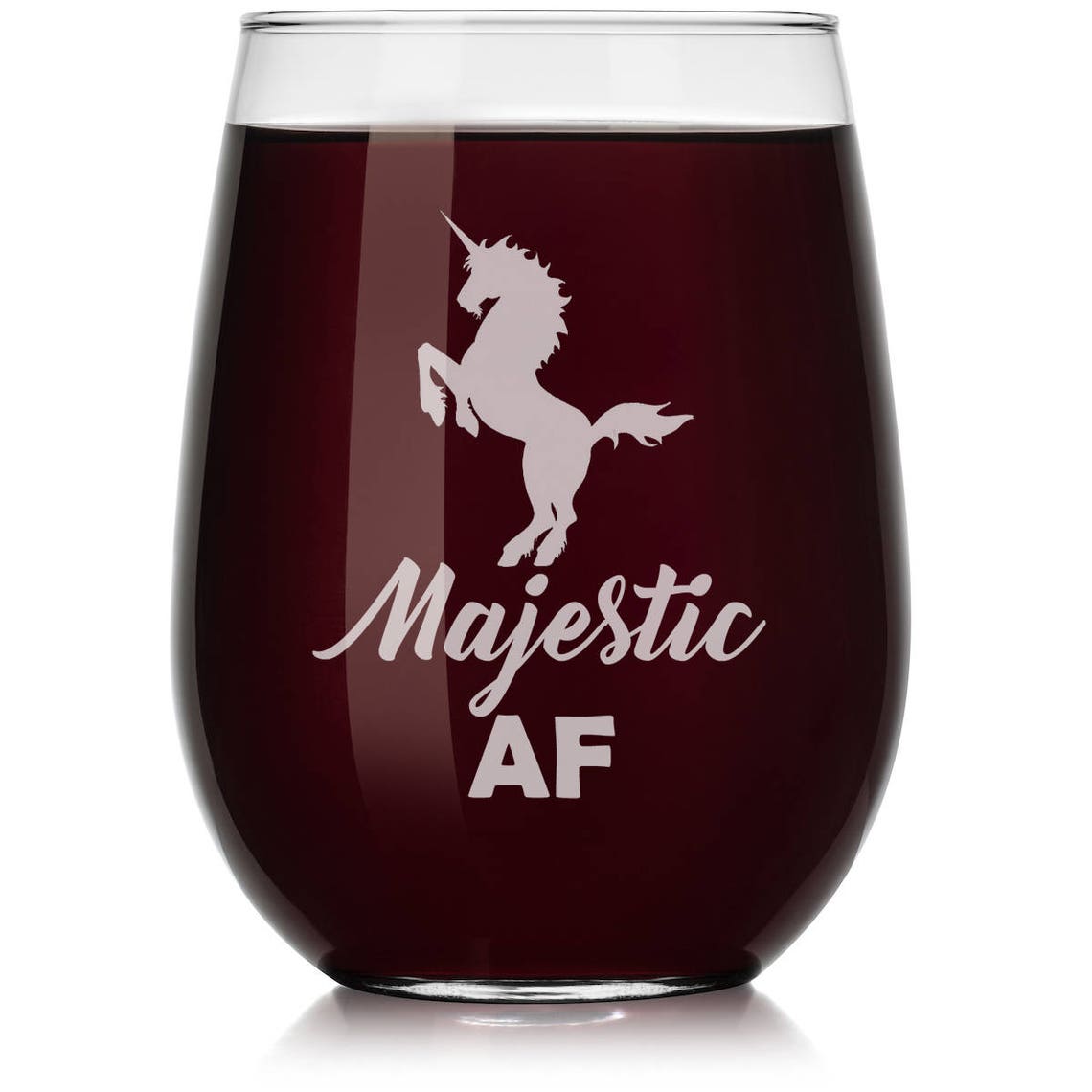 Majestic AF Unicorn Wine Glass Stemless or Stemmed Etsy