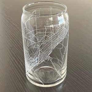 16 oz Beer Can Glass Urban City Map Duluth, MN