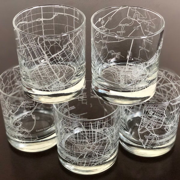 Rocks Whiskey Old Fashioned Glass Urban City Map Your City Pick Your Location