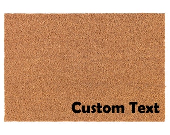 Custom Text Corner Personalized Coir Doormat Welcome Front Door Mat New Home Closing Housewarming Gift