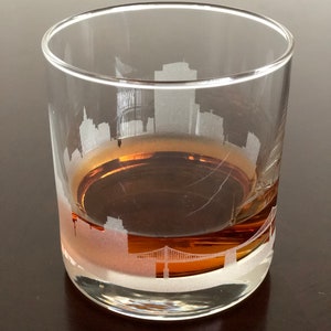 Rocks Whiskey Old Fashioned Glass San Francisco, CA Skyline