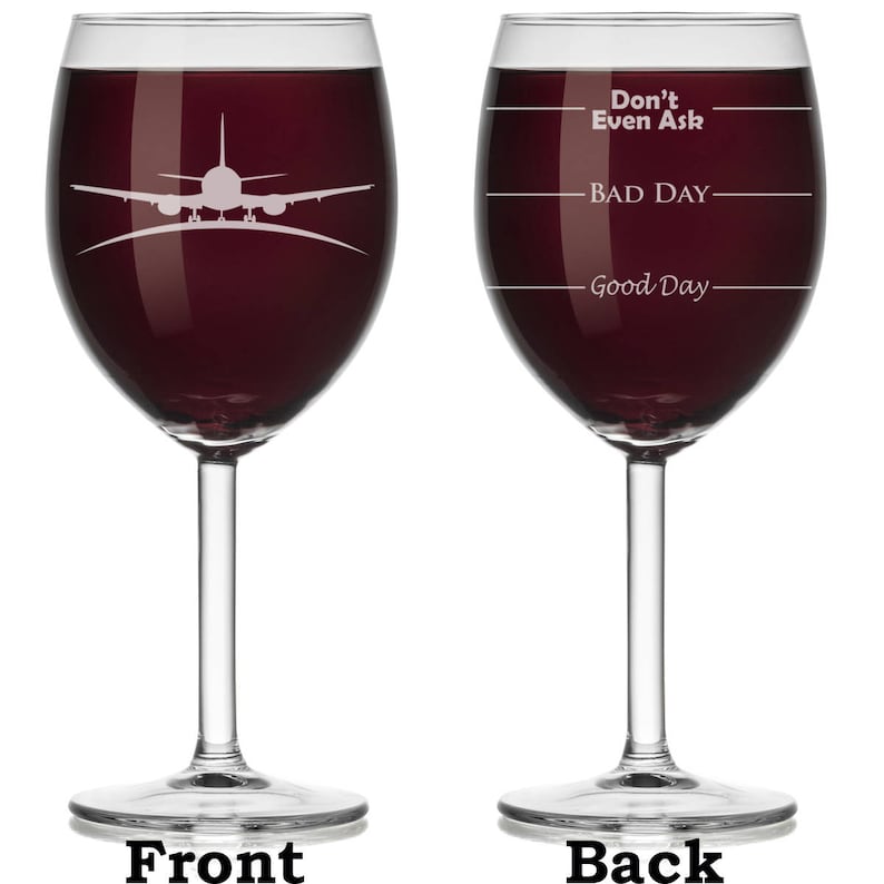 Airplane Pilot Flight Attendant Wine Glass Stemless or Stemmed - Etsy