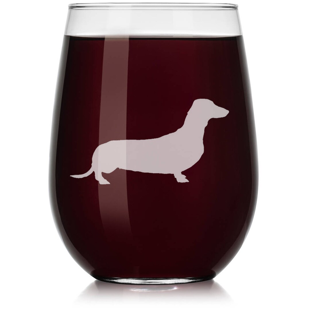 Dachshund Dog Wine Glass Stemless or Stemmed Etsy