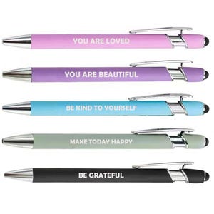 Set of 5 Pens Gift Inspirational Motivational Positive Affirmation 2