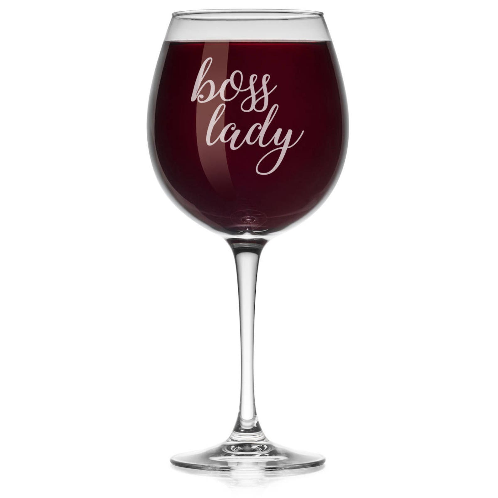 Boss Lady Funny Wine Glass Stemless or Stemmed Etsy