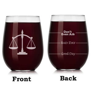 Balance De Justice Avocat Avocat Parajuriste Verre à vin Sans tige ou Tige Drôle Remplir Lignes Bonne Baie Ne demandez même pas