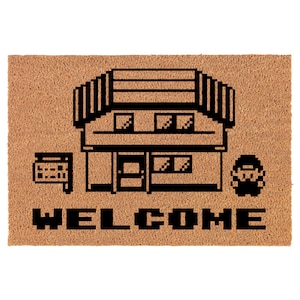 Welcome Video Game Coir Doormat Welcome Front Door Mat New Home Closing Housewarming Gift