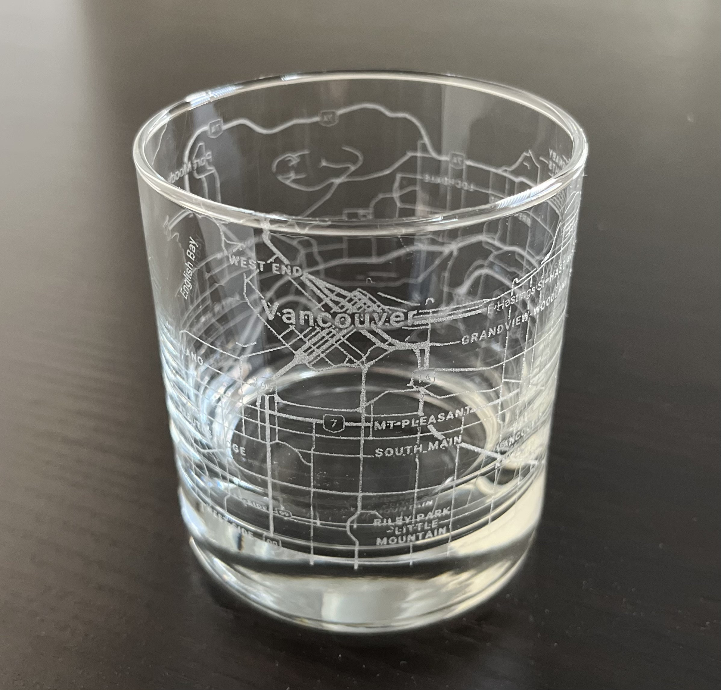 Vancouver City Map Whiskey Glass Washington 